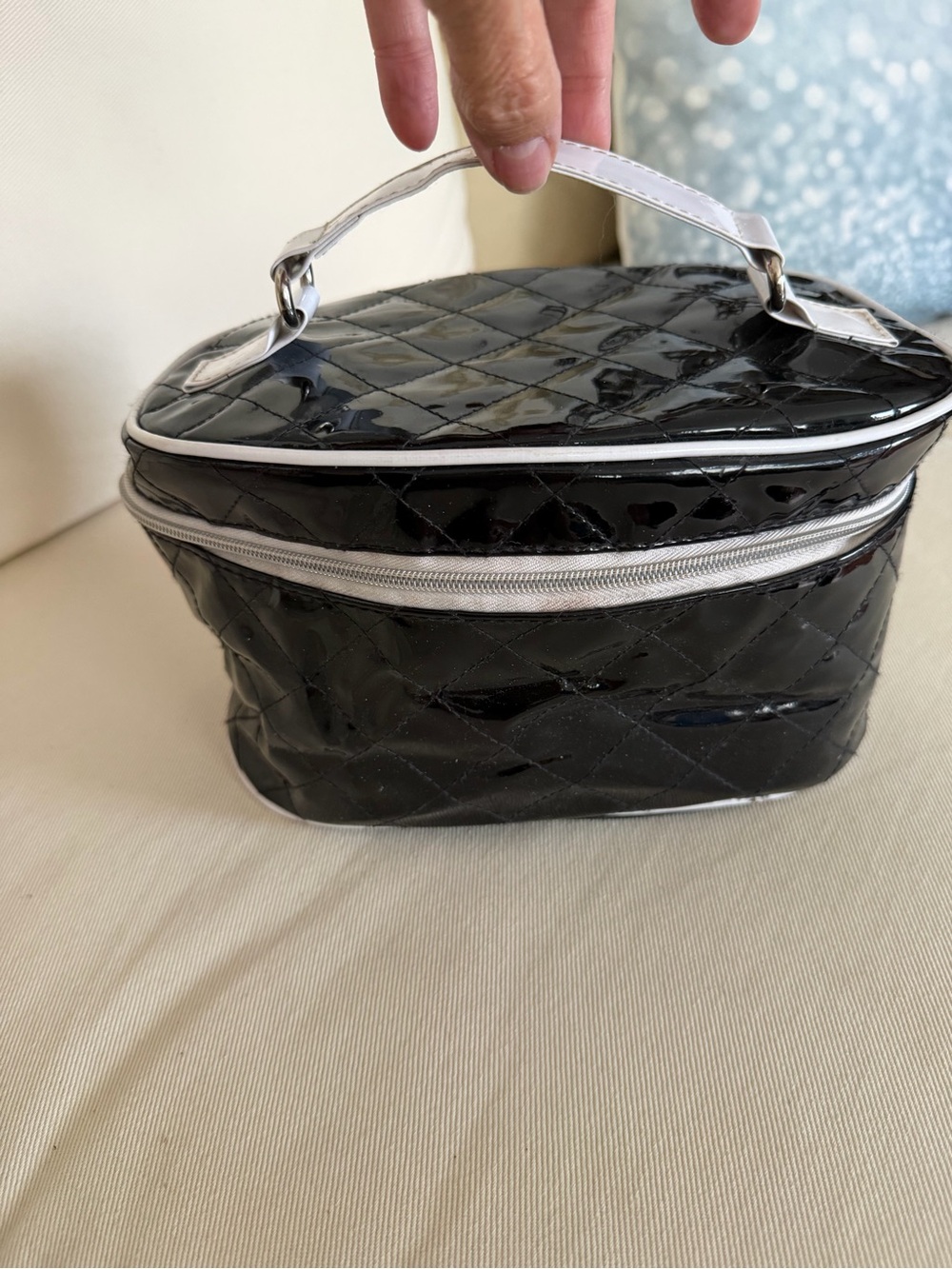 Lancôme Branded Cosmetic Case Black with White Trim